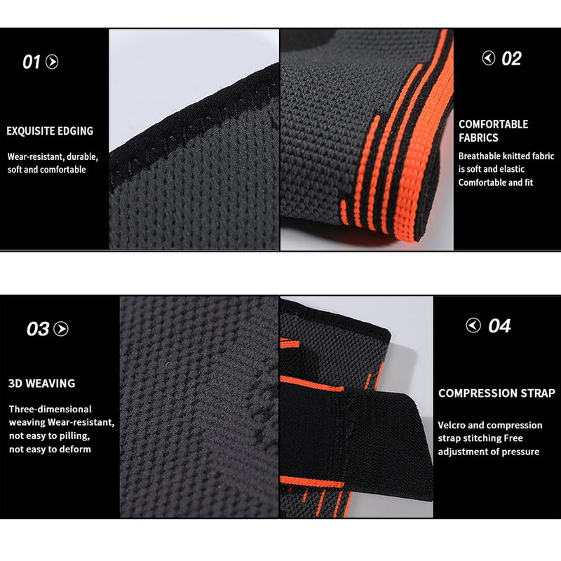 eYotto Elbow Brace Support with Strap(2 PACK), Compression Sleeve Adjustable for Women Men Arm Support for Running,Workout, Basketball, Golf, Tennis, Weightlifting, Pain Relief, Tendonitis, Arthritis Orange L/XL:(For 9.45"-11.8") - BeesActive Australia
