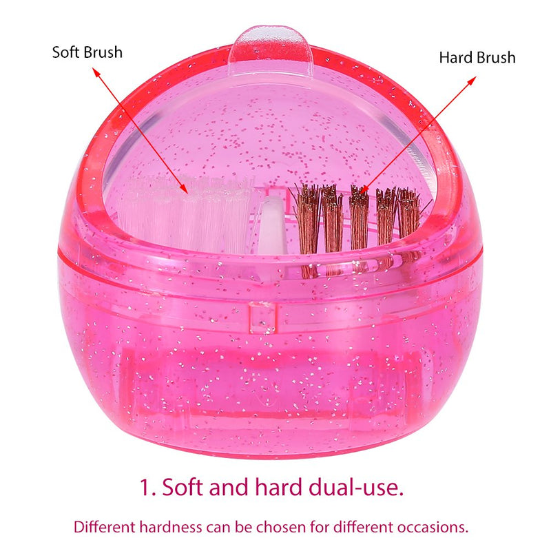 Nail Art Drill Bit Cleaning Brush Box Mini Nail Art Drill Head Dual Clean Brush Portable Cleaner Metal Brush & Plastic Brush Polishing Manicure Tool - BeesActive Australia