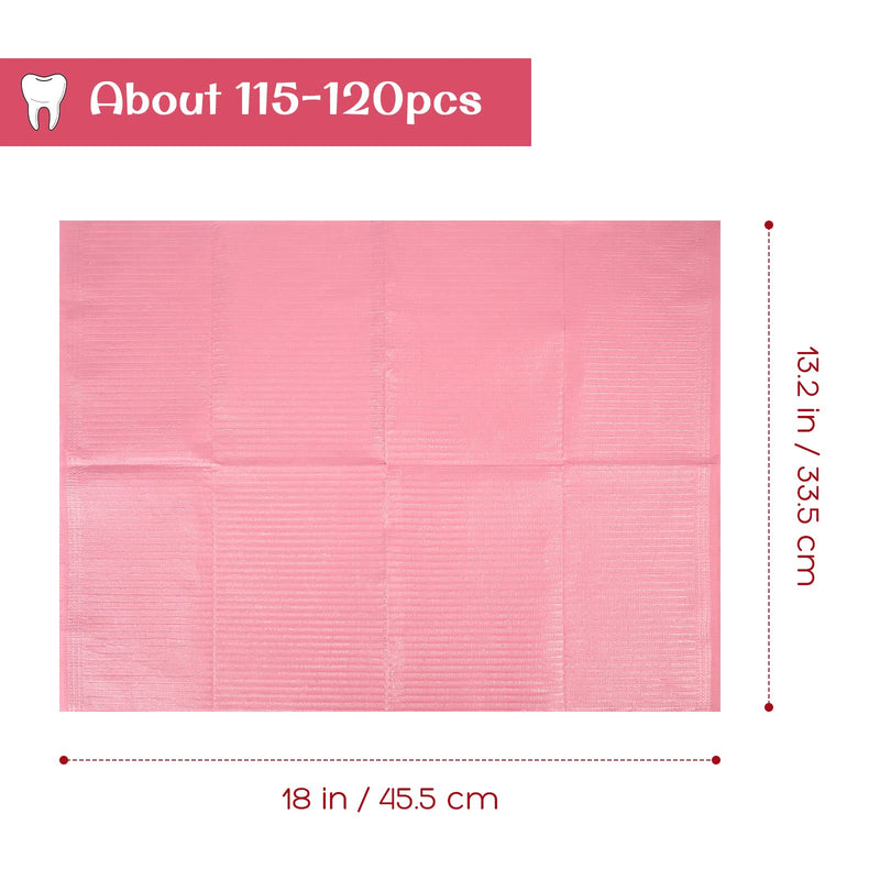 Healifty 110-120pcs Dental Bibs Disposable Waterproof Patient Bibs Dental Scarf Towel for Dentist Clinic Use (Pink) - BeesActive Australia
