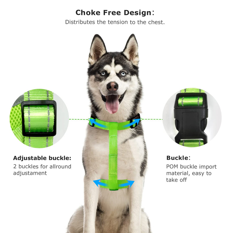 Tripolaco Light Up Dog Harness, High Visibility Led Dog Harness for Night Safety, USB Rechargeable Flashing Dog Harness for Night Walking, Glowing Dog Vest Harness for Small Medium Large Dogs Style-1 L - BeesActive Australia
