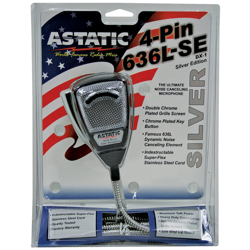 [AUSTRALIA] - Astatic (302-10001SE) 636LSE 4-Pin Noise Canceling CB Microphone 