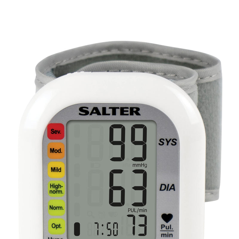 Salter BPW-9101-EU Electric Wrist Blood Pressure Monitor – Automatic Irregular Heart Rate Detector, Compact for Home Use and On the Go, Stores 60 Readings, Traffic Light Style Display, 13-21.5 cm Cuff - BeesActive Australia