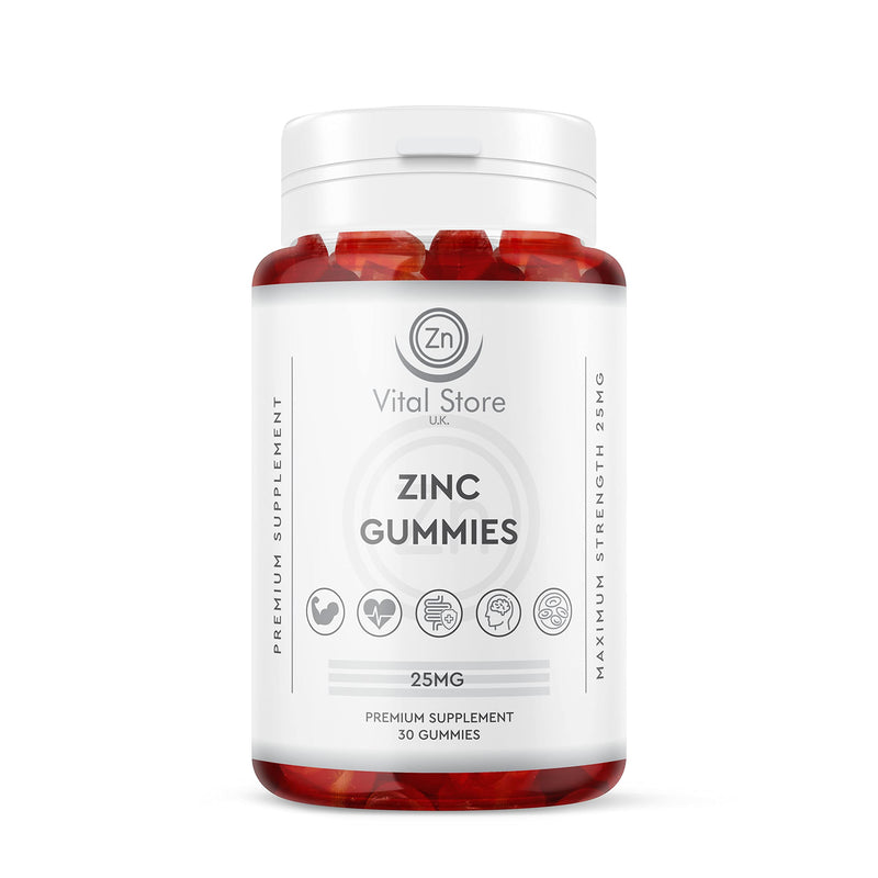 Zinc Gummies 25mg - Vegan Zinc Supplement - One Month Supply - Berry Flavour - Zinc 25mg High Strength Zinc Supplement, 30 Count (Pack of 1) - BeesActive Australia