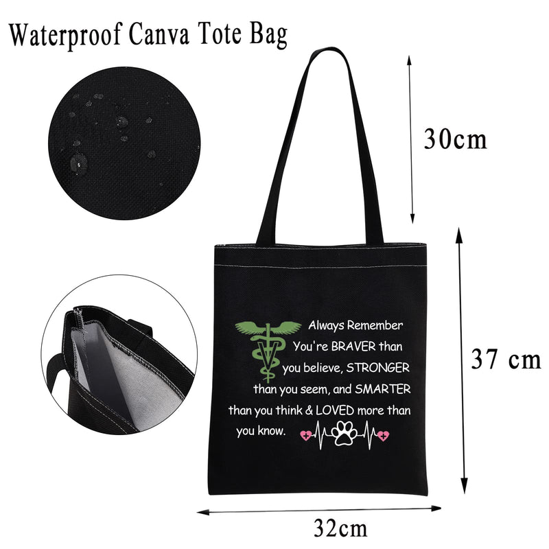 MBMSO Vet Tech Gifts Veterinarian Tote Bag Vet Assistant Gifts Veterinary Student Gifts Reusable Canvas Shopping Grocery Bag Vet Tech Tb-black - BeesActive Australia