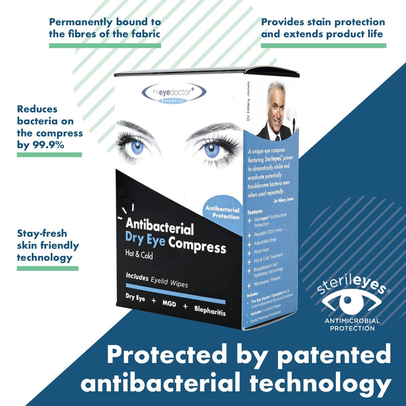 The Eye Doctor Essential Treatment Bundle - Reusable Hot Cold Eye Compress & 20x Single Use Eyelid Wipes for Dry Eye, Blepharitis & MGD - Microwave Safe Mask Mask & 20 Wipes - BeesActive Australia