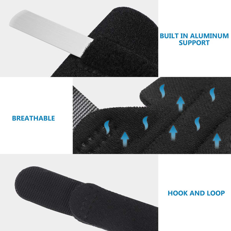 CLISPEED Trigger Finger Splint Finger Splint Support Adjustable Fixing Belt with Built-in Aluminium One Size (Black) - BeesActive Australia