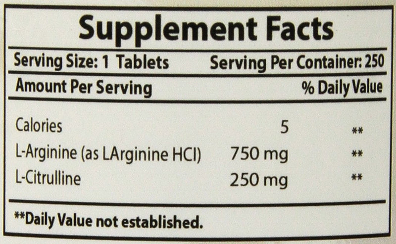 Best Naturals L-Arginine L-Citrulline Complex 1000 mg 250 Tablets (250 Count (Pack of 1)) 250 Count (Pack of 1) - BeesActive Australia