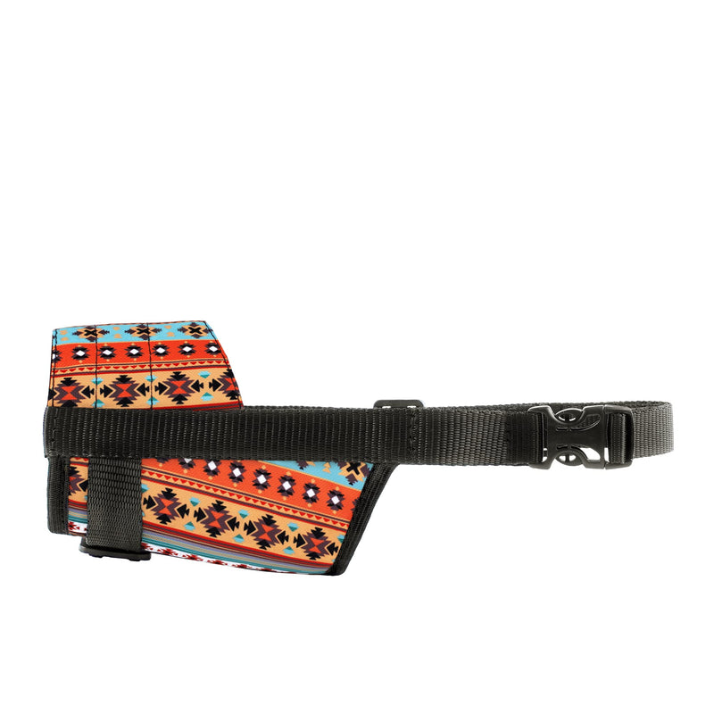 Murom Pattern Dog Muzzle for Small Medium Large Dogs Puppy Print Adjustable Breathable Tribal Pet Muzzles Anti Barking Biting Mouth Cover Southwest M/L - BeesActive Australia