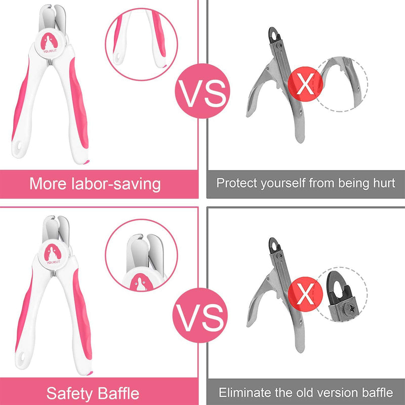 YouCut Dog Nail Clippers and Trimmers,Professional Grooming Tool with Safety Guard to Avoid Over Cutting,Free Nail File,Razor Sharp Blade,Sturdy Non Slip Handles for Large and Small Animals (Pink) Pink - BeesActive Australia