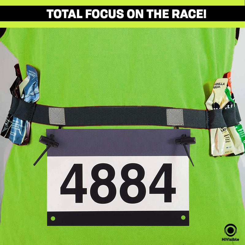 Triathlon Race Belt with Number Bib Holder for Running on Marathon or Tri Simple Black Belt - BeesActive Australia