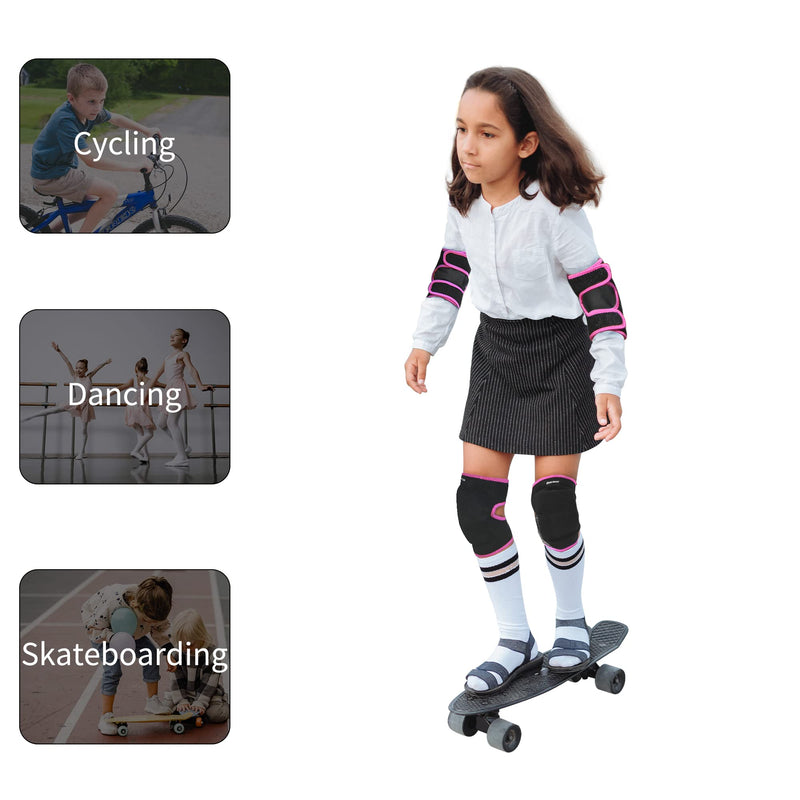 Soft Knee Pads and Elbow Pads with Thickened SBR Pads, Adjustable Knee and Elbow Pads for Kids Girls Boys Teenagers Youth Adult, Protective Gear Set for Cycling Dancing Volleyball Skateboarding Soccer Hockey Black Elbow/S+knee/S - BeesActive Australia