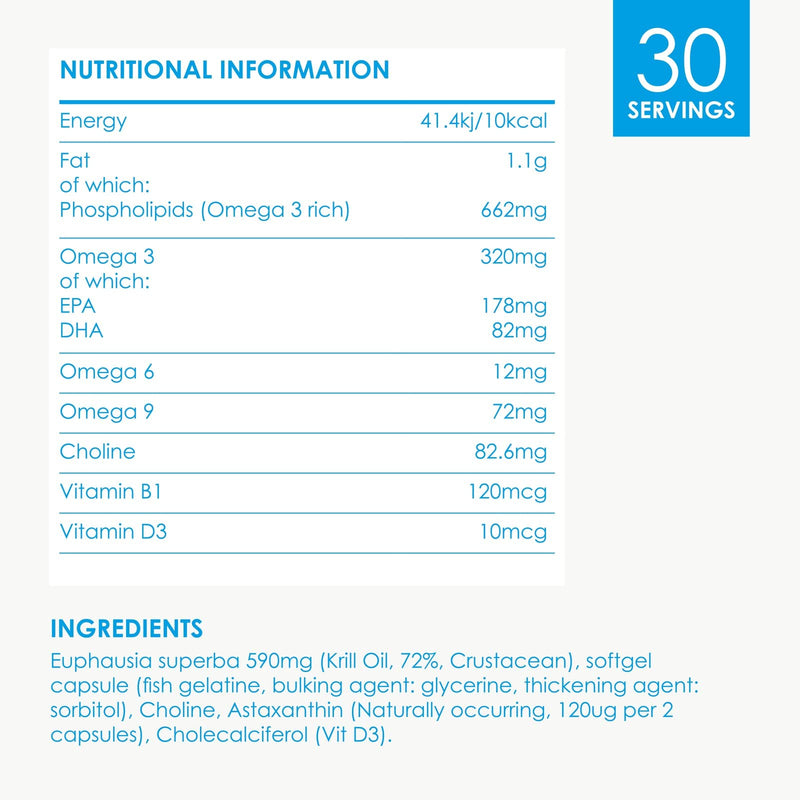 Cleanmarine Krill Oil � Packed with EPA & DHA � Omega 3 with Added Astaxanthin and Choline � Vitamin D � Heart, Eye & Brain Health � Joint & Immune Support - 60 Capsules 60 Count (Pack of 1) - BeesActive Australia