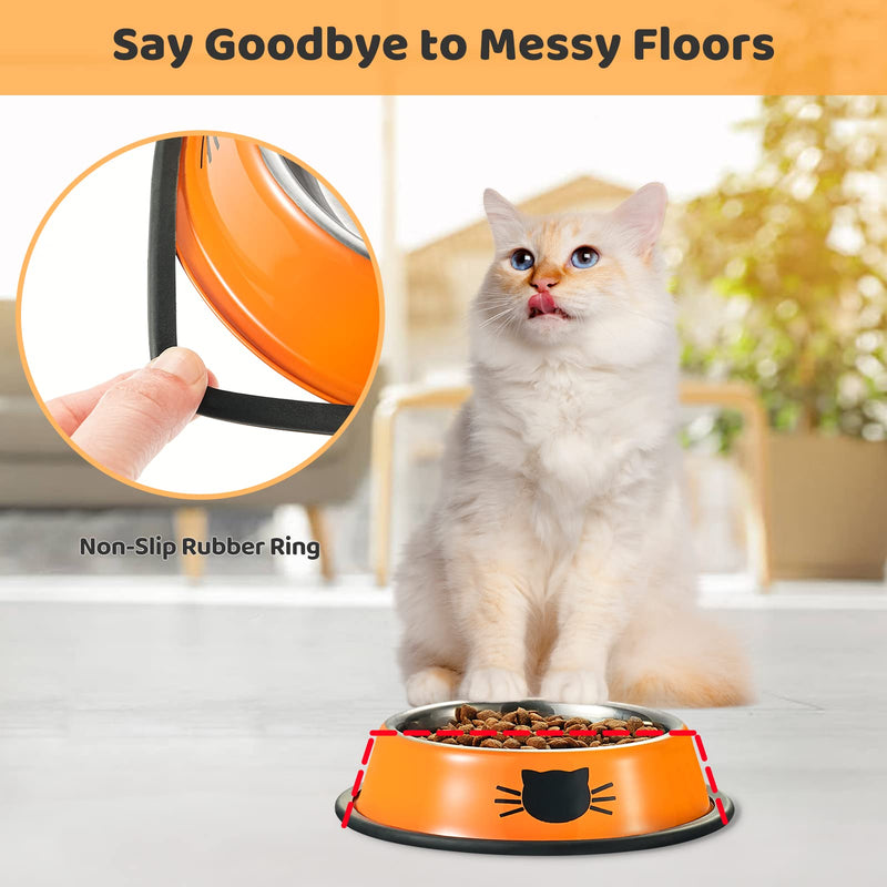 Legendog 3PCS Pet Bowl Stainless Steel Non-Skid Base Dog Bowl Cat Bowl with 2 Food Scoop Multicolor - BeesActive Australia