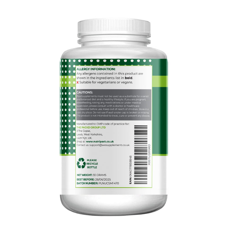 Irish Sea Moss Capsules, Bladderwrack and Burdock Root - 2000mg per Serving - One a Day High Strength - Wild Harvested - Natural Source of Iodine - Chondrus Crispus - 60 Vegan Capsules - nutripact - BeesActive Australia