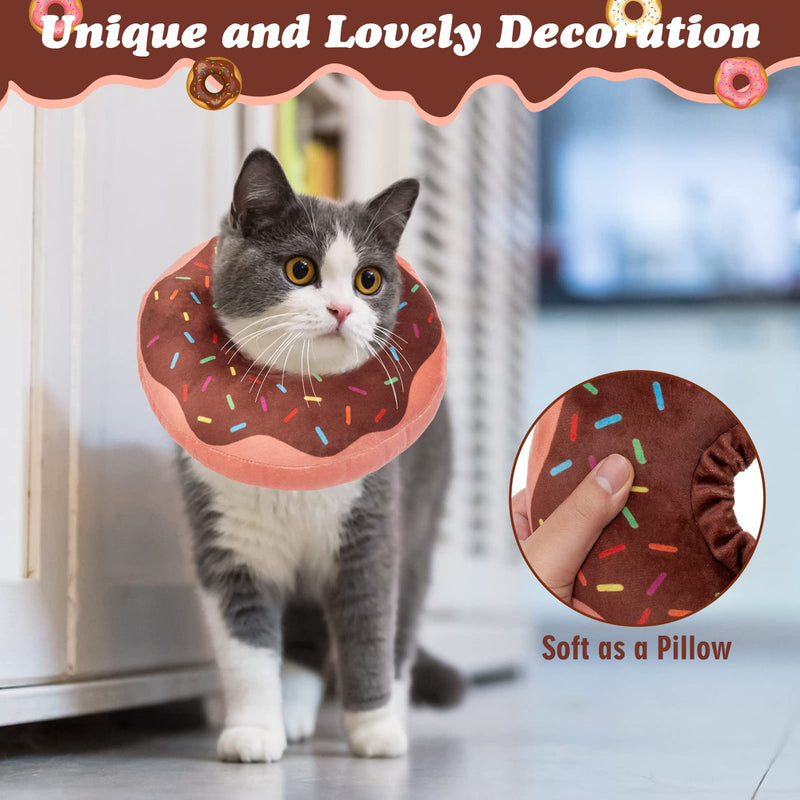 Cat Recovery Collar Cute Donut Cat Cone Collar Soft for Kitten and Cats After Surgery, Soft Adjustable Protective Pet E Collar Neck Cone Fit for Boy Girl Kitties Puppies Small Dogs Medium(Neck Girth 6.7"-11") - BeesActive Australia