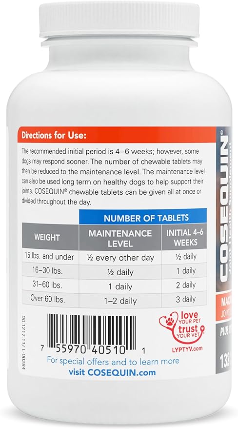 Nutramax Cosequin DS PLUS MSM Joint Health Supplement for Dogs of All Sizes - 132 Chewable Tablets - BeesActive Australia