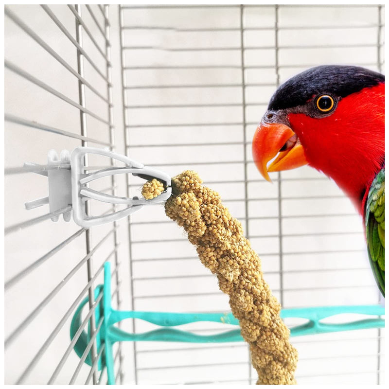 WishLotus Bird Cage Feeding Clips, 4 PCS Plastic Durable Parrot Fruit Vegetable Clips Mini Bird Cage Feeder for Pet Birds and Parrot Feeding Bird Cage Accessories A - BeesActive Australia