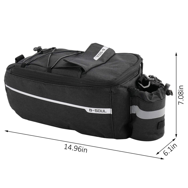 Sparkfire Cycling Bike Rear Rack Bag Insulated Trunk Cooler Bag for Warm or Cold Items MTB Bike Storage Luggage Pannier Bag Black - BeesActive Australia