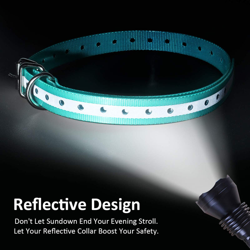 LuckinPET Waterproof Dog Collar Replacement Strap for Shock Collar and Fence Easy Clean Odorless Dog Collar Metal Buckle 3/4 Inch Adjustable Size Durable Anti-Odor TPU Dog Collar Cyan Pack2 Solid - BeesActive Australia