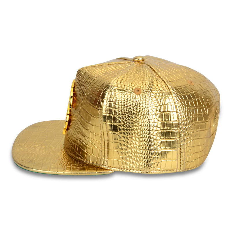 FuZhiBang NYU14 The New Crocodile Baseball caps Alloy Dollar Flat-Brimmed hat Hip-hop hat Gold - BeesActive Australia