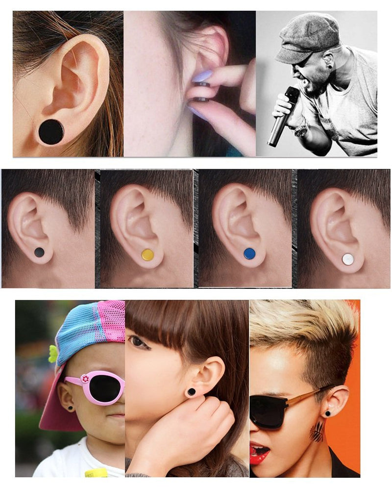 ModestLuxury Premuim Titanium Steel Stud Earrings 5 Pairs Men Women Polished Ear Barbell Non allergenic No Rust Not Fear Water & Sweat Body Piercing Jewelry, 10pcs - BeesActive Australia