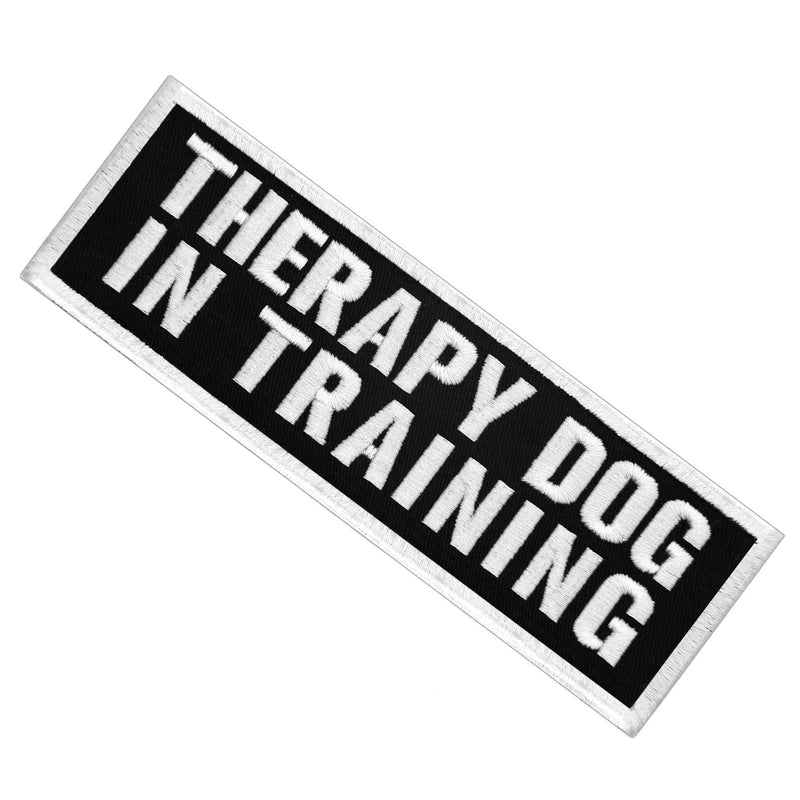 TailWag Planet Therapy Dog in Training Patch Embroidered Vest / Harnesses Badge Fastener Hook & Loop Emblem, 6 x 2 Inches - BeesActive Australia