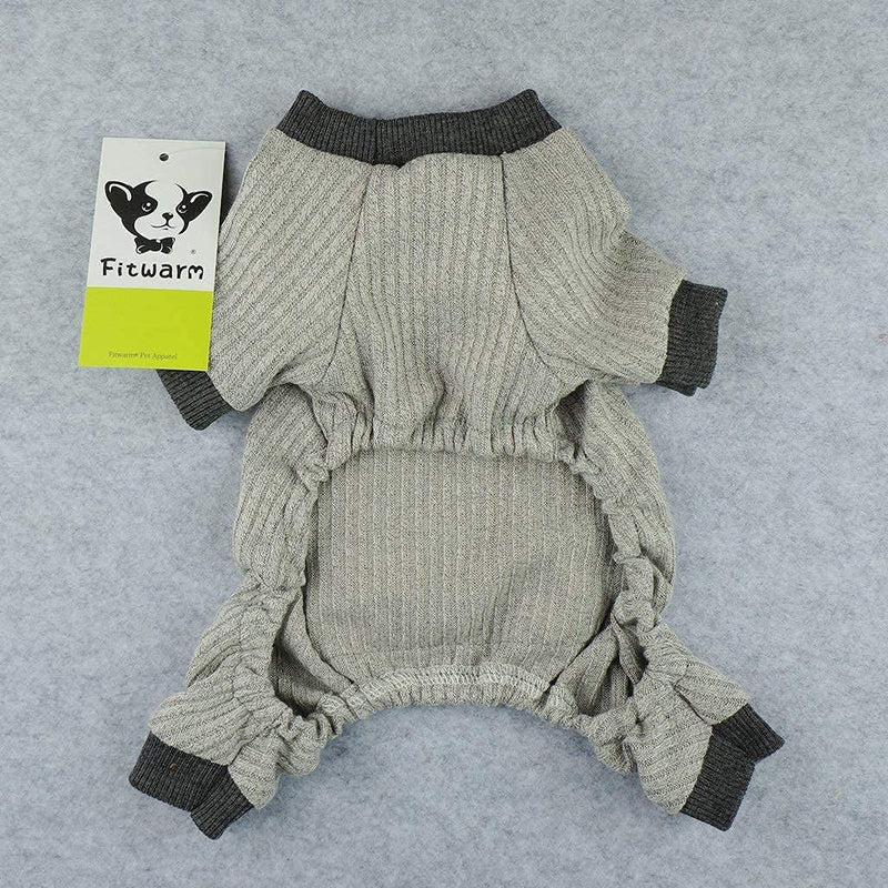 Fitwarm Lightweight Knitted Comfy Pet Clothes for Dog Pajamas PJS Coat Jumpsuit Grey Medium - BeesActive Australia