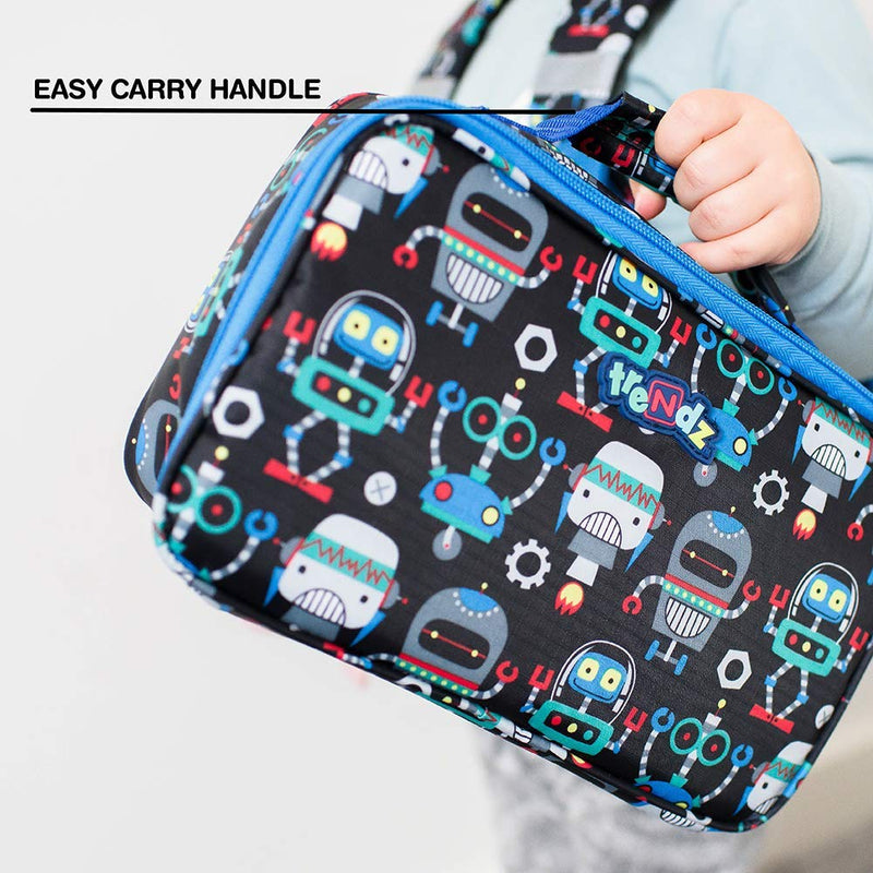 Nuby Lunch Bag, Single Decker Insulated School Lunch Bag, Trendz by Nuby, Robots Black, Robots - BeesActive Australia