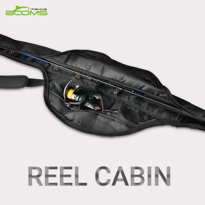 [AUSTRALIA] - Booms Fishing PB1 Fishing Pole Bag, Portable Folding Rod Case 4.6ft with Reel Cabin 