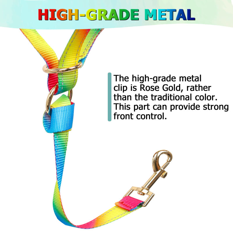 Dog Head Collar, No Pull Rainbow Head Halter for Heavy Pullers, Effective Padded Head Harness Stops Pulling on Leash for Walking Small Medium Large Dogs L Fantasy Rainbow - BeesActive Australia