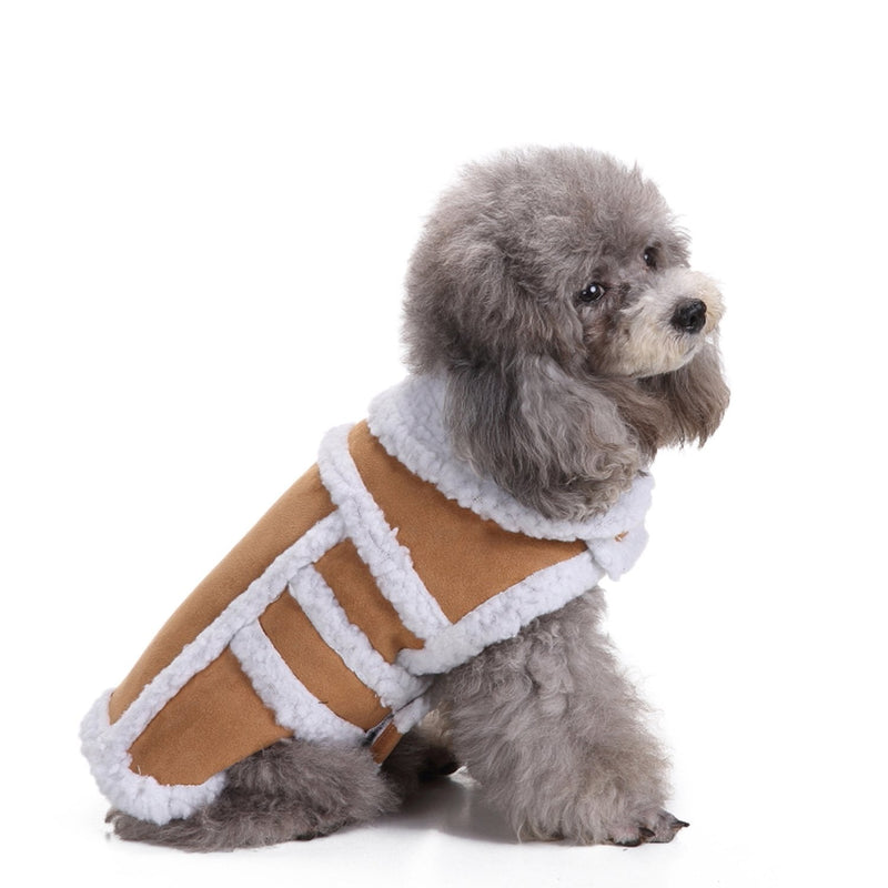 Rypet Small Dog Winter Coat - Shearling Fleece Dog Warm Coat for Small to Medium Breeds Dog Medium (8-12 lbs) Coffee - BeesActive Australia