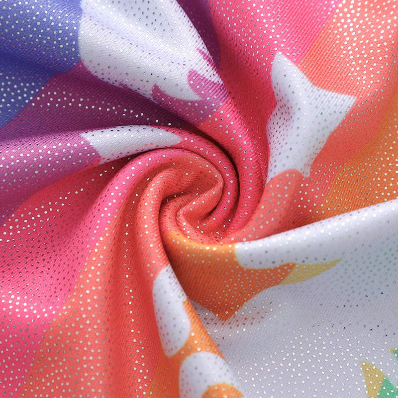 Leotards for Girls Gymnastics Unicorn Mermaid Rainbow Cupcake Dinosaur Sparkle Biketard 2-10 Years 4-5T A Stripes - BeesActive Australia