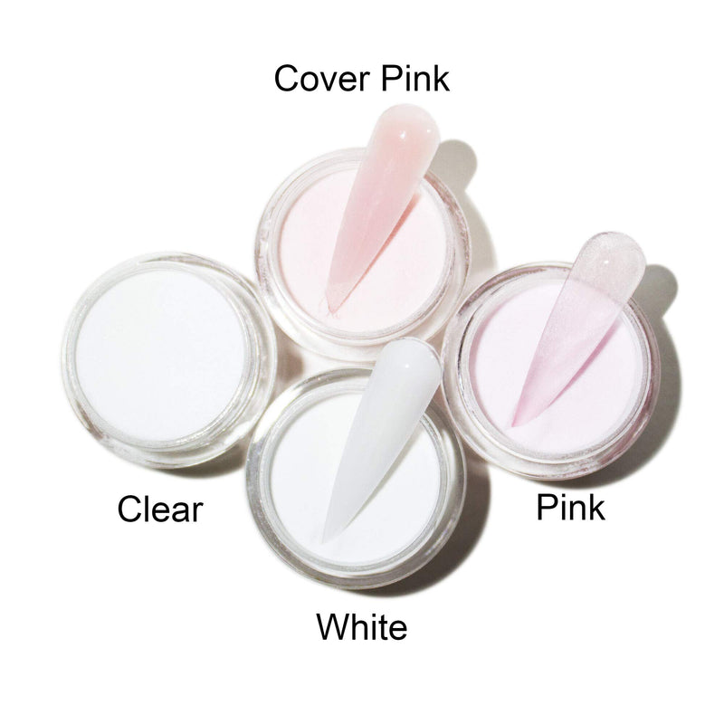 Professional Acrylic Nail System Clear Acrylic Powder, 4 Professional Polymer Kit Acrylic Powders Cover Pink 2 oz and Acrylic Liquid Monomer for Doing Acrylic Nails, MMA free - BeesActive Australia