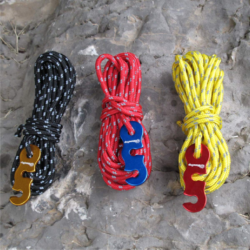 [AUSTRALIA] - TRIWONDER Reflective Guyline, Tent Cord Nylon Paracord Rope with Guyline Adjuster for Camping Tent, Outdoor Packaging Yellow - 4 Pack 