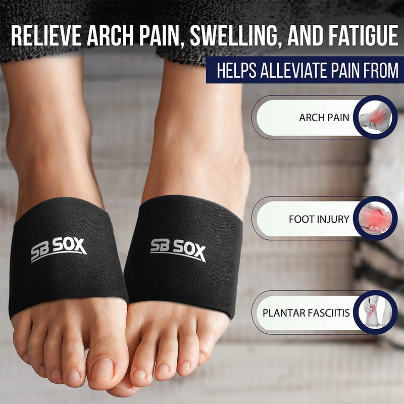 SB SOX Plantar Fasciitis Arch Support Sleeves for Men & Women – Best Sleeves for Plantar Fasciitis and Foot Pain Relief/Treatment for Everyday Use Black Small - BeesActive Australia