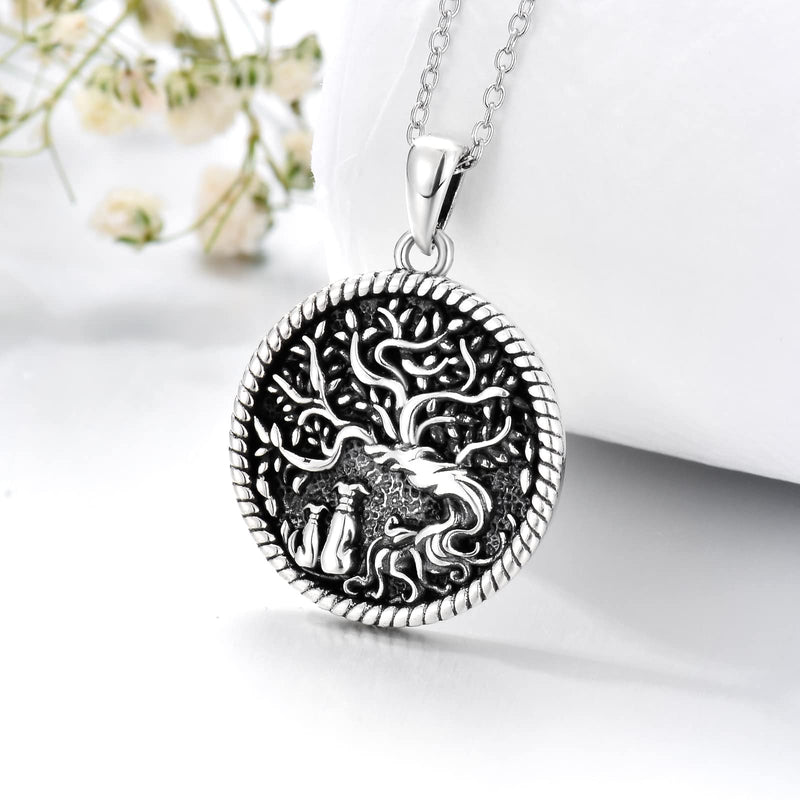 WINNICACA Pet Dog Necklace Sterling Silver Tree of Life Mother Child Pet Jewelry Pet Dog Pendant Animal Gifts for Animal Lovers Birthday Christmas - BeesActive Australia