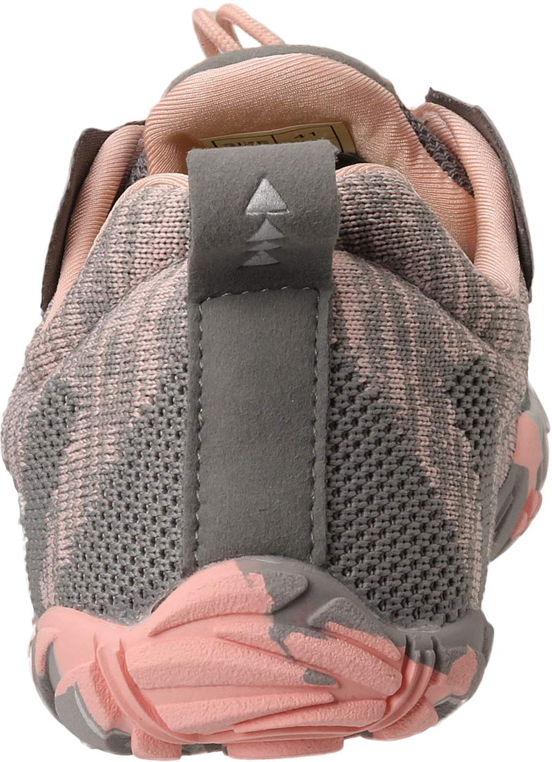 Joomra Women's Minimalist Trail Running Barefoot Shoes | Wide Toe Box | Zero Drop 9-9.5 A_pink Grey Knit - BeesActive Australia