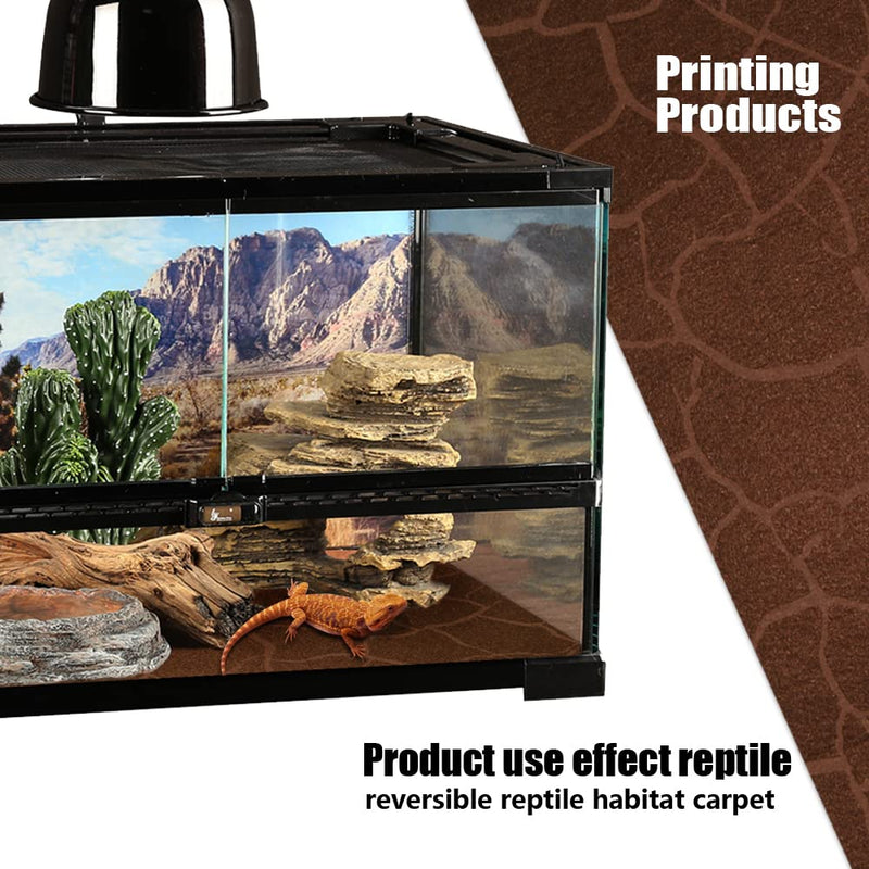 REP BUDDY 2 Pack Reptile Carpet Desert Reptile Mat & Reversible Substrate, Terrarium Liner Bedding, for Lizard,Chameleon,Gecko,Snake,Ceratophrys with Tweezers Feeding Tong 40 Gallon(36x18in) - BeesActive Australia