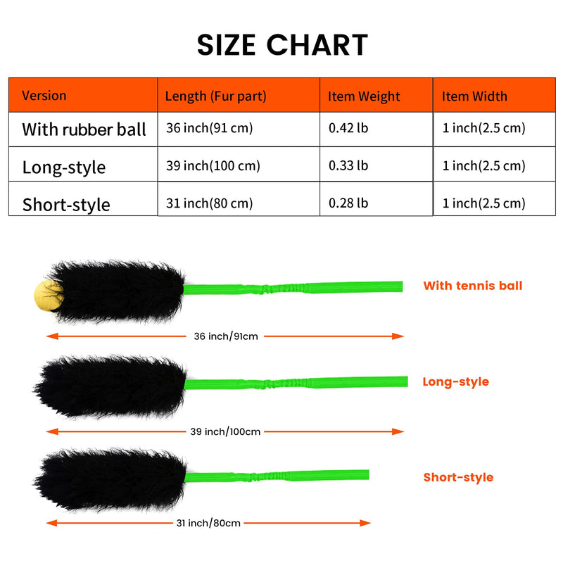 HOWGO Dog Bungee Chaser Toy 100% Sheepskin Bungee Chaser Toy, Rope Toy,Tug Toy for All Breeds Long-Style(Without rubber Ball) Green - BeesActive Australia