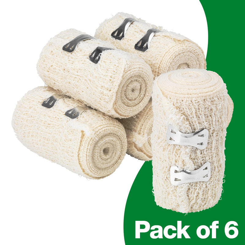 Safety First Aid Group Crepe Cotton Bandages 7.5 x 4.5 m (Pack of 6) Single 7.5 cm x 4.5 m (Pack of 6) - BeesActive Australia