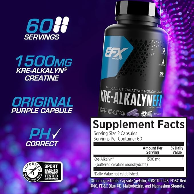 Crealkaline EFX (high purity creatine) 120 tablets - BeesActive Australia