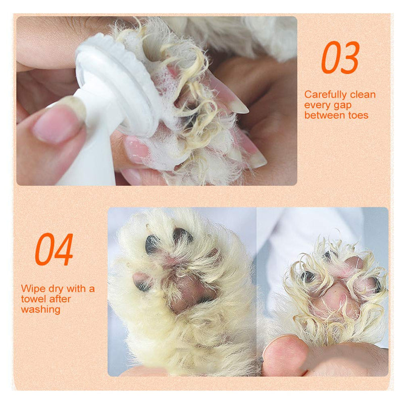 Pet Foot Cleaning Foam Paw Cleaner No Washing Pet Shampoo with Silicone Brush for Dogs Cats General Paw Scrubber Foot Cleaner Brush - BeesActive Australia