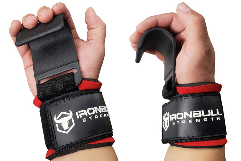 Iron Bull Strength Weight Lifting Steel Hooks (Pair)  Heavy Duty Lifting Wrist Straps - Deadlift Straps for Powerlifting- Thick Padded Workout Hook  Weightlifting Gloves for Heavy Lifting Black - BeesActive Australia