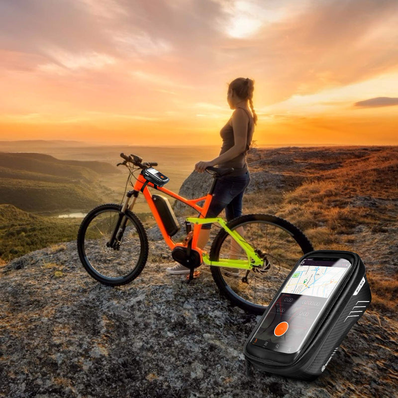 WILD MAN Bike Phone Mount Bag, Cycling Waterproof Front Frame Top Tube Handlebar Bag with Touch Screen Holder Case for iPhone X XS Max XR 8 7 Plus, for Android/iPhone Cellphones Under 6.5” - BeesActive Australia