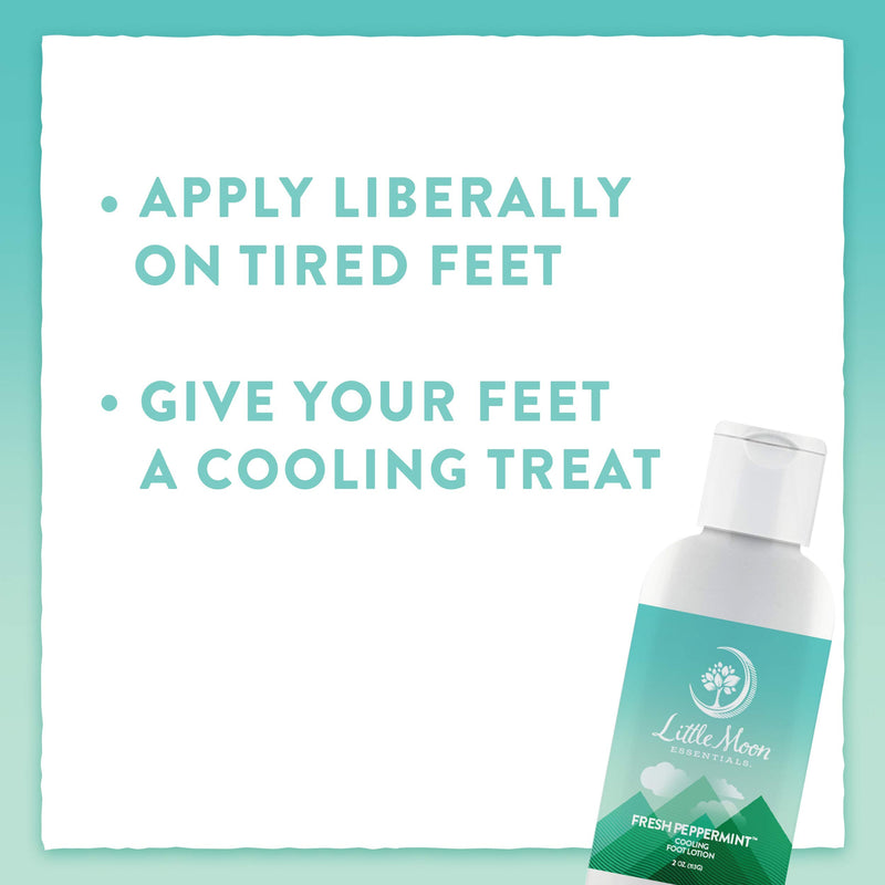 Little Moon Essentials Cooling Foot Lotion, Fresh Peppermint, 2 oz. 2 Ounce - BeesActive Australia