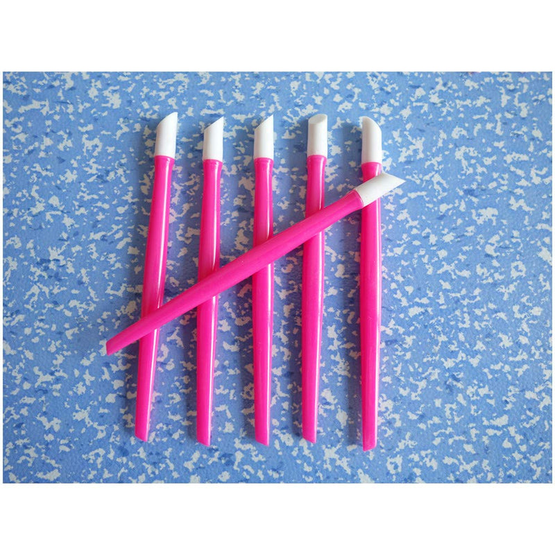 24 Pcs Rubber Nail Cuticle Pusher Plastic Handle Rubber Tipped Nail Cuticle Cleaner Acrylic Nail Art Tool - BeesActive Australia