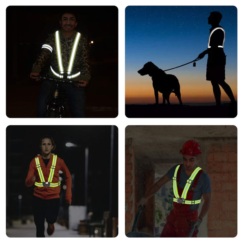 MuiSci Reflective Gear, Safety Vest with 360° High Visibility, Reflective Running Vest with Adjustable Elastic Belt for Men, Women, Runners, Night Walkers, Bikers, Fits Jogging, Cycling, Dog Walking - BeesActive Australia