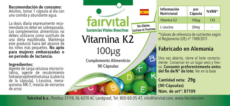 Vitamin K2 100mcg - Bulk Pack for 3 Months - Vegan - 90 Capsules - menaquinone from natto - BeesActive Australia