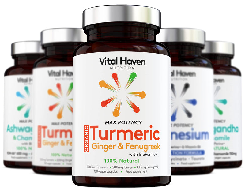 100% Natural - Triple Action: Turmeric, Ginger & Fenugreek - with Bioperine for Better Absorption - 120 Vegan Capsules - High Strength - Premium Ingredients - for Healthier Joints - Made in The UK - BeesActive Australia