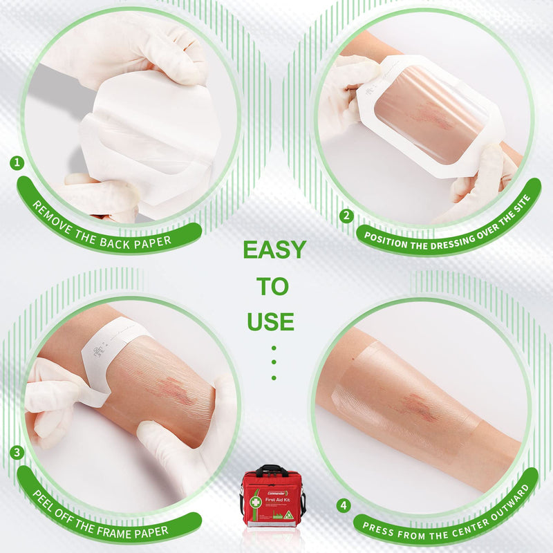 Transparent Film Dressing 2 3/8'' x 2 3/4'', 100 Pack, Waterproof Wound Cover Bandage, Clear IV Catheter Tape, Adhesive Patch, Shower Shield by NeuHeils 2 3/8'' x 2 3/4'' - BeesActive Australia